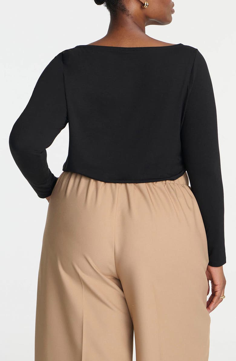 ELOQUII Boat Neck Long Sleeve T-Shirt, Alternate, color,