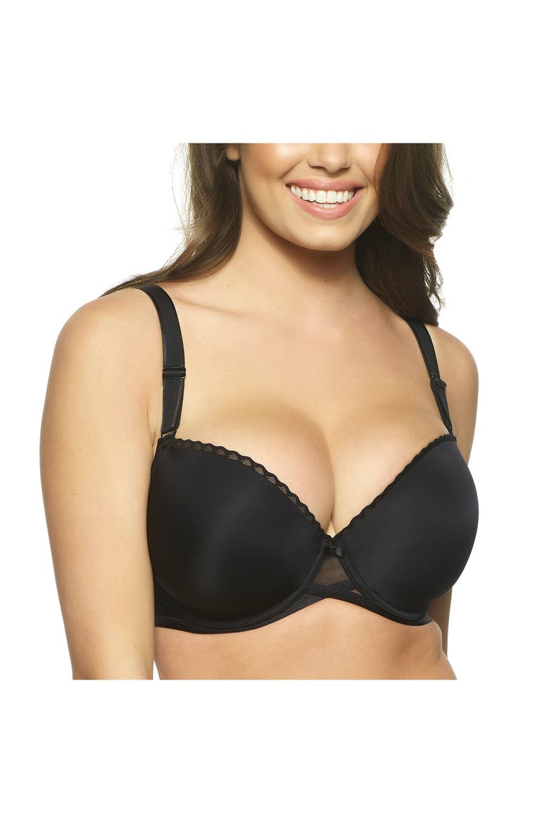 Peridot Everyday Lace-Back Demi Bra, Main, color, BLACK