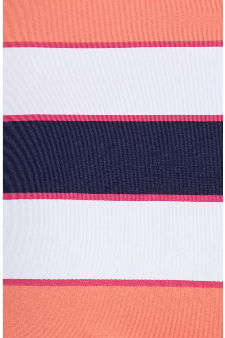 Rugby Stripe One-Piece Swimsuit, Alternate, color, CORAL/MARE