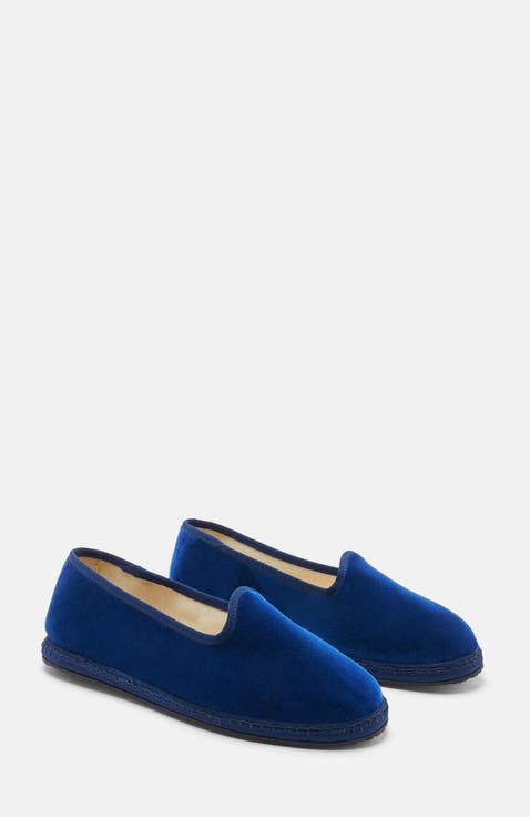 フラットシューズ Blue Velvet & Fur Princetown Slippers Cheetah Royal Velvet Slipper (Men)