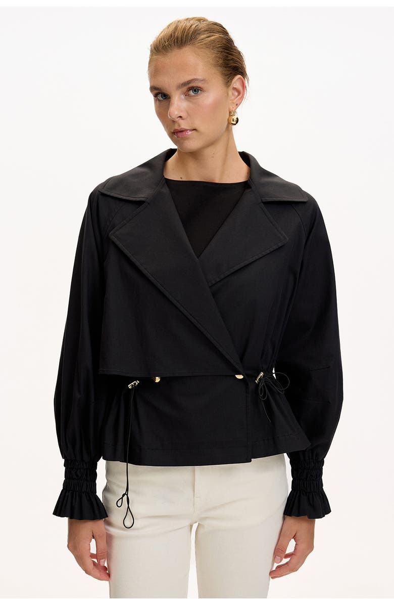 Exquise Yareli Collar Jacket, Alternate, color, Black