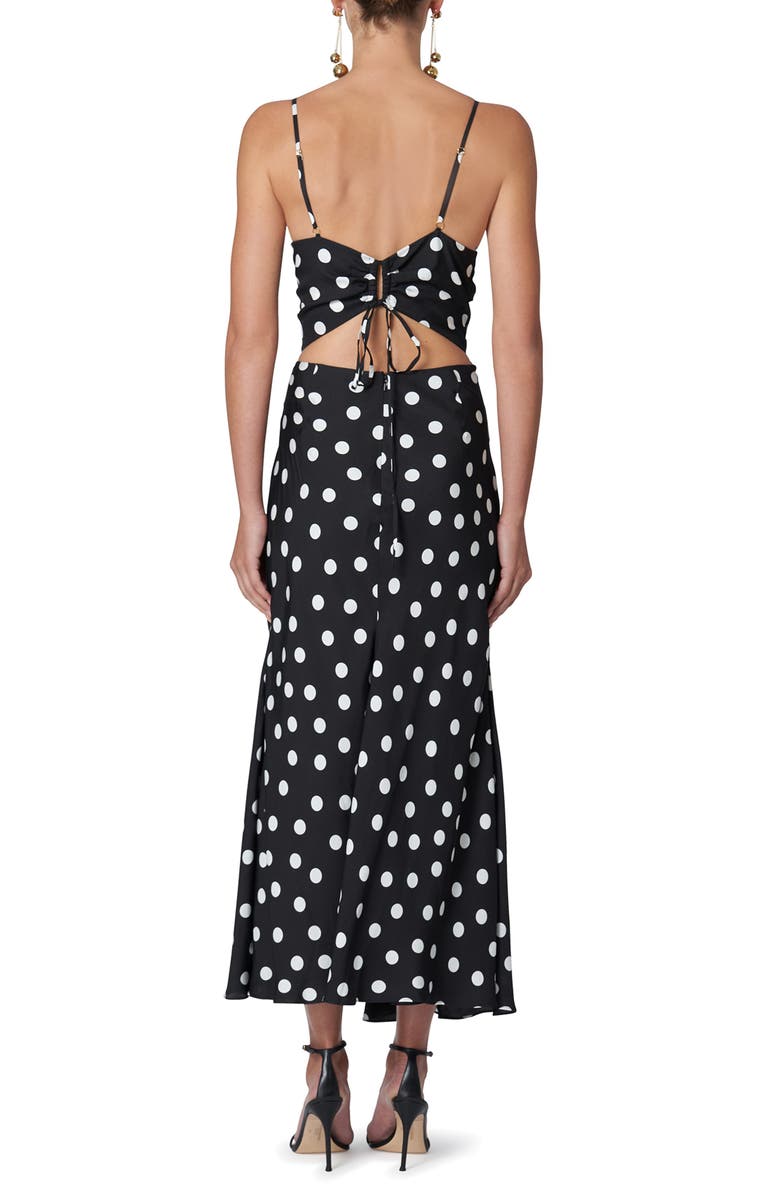 Carolina Herrera Polka Dot Ruched Cocktail Dress, Alternate, color, 