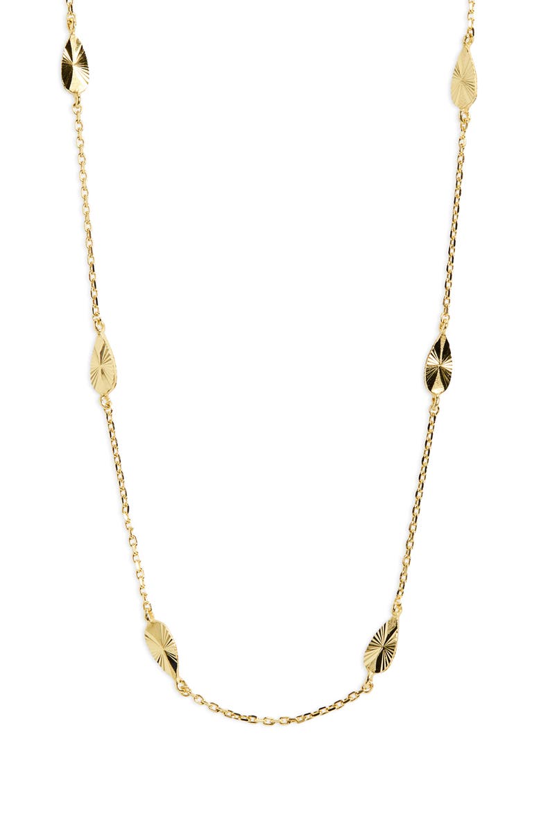 Argento Vivo Sterling Silver Textured Station Necklace, Main, color, 