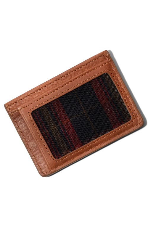 Will Leather Goods Front Pocket Leather Card Case In Brown