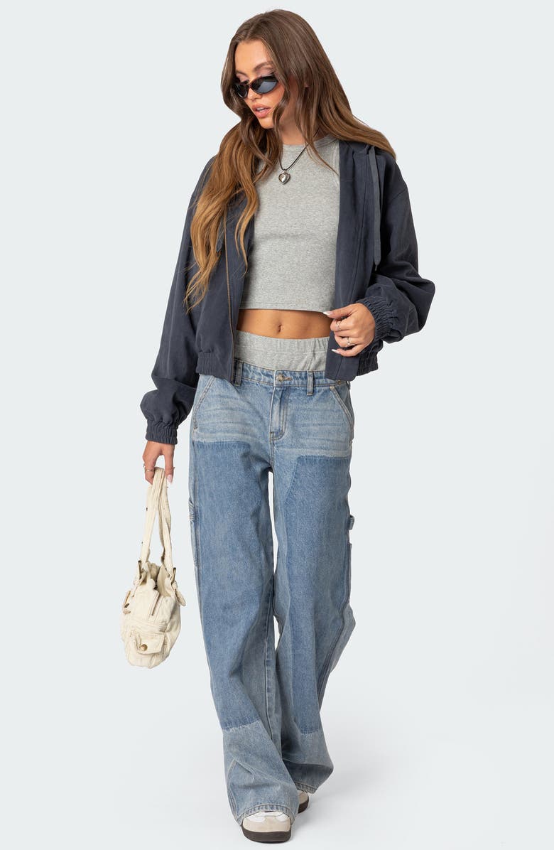 Milly Oversize Zip Crop Hoodie