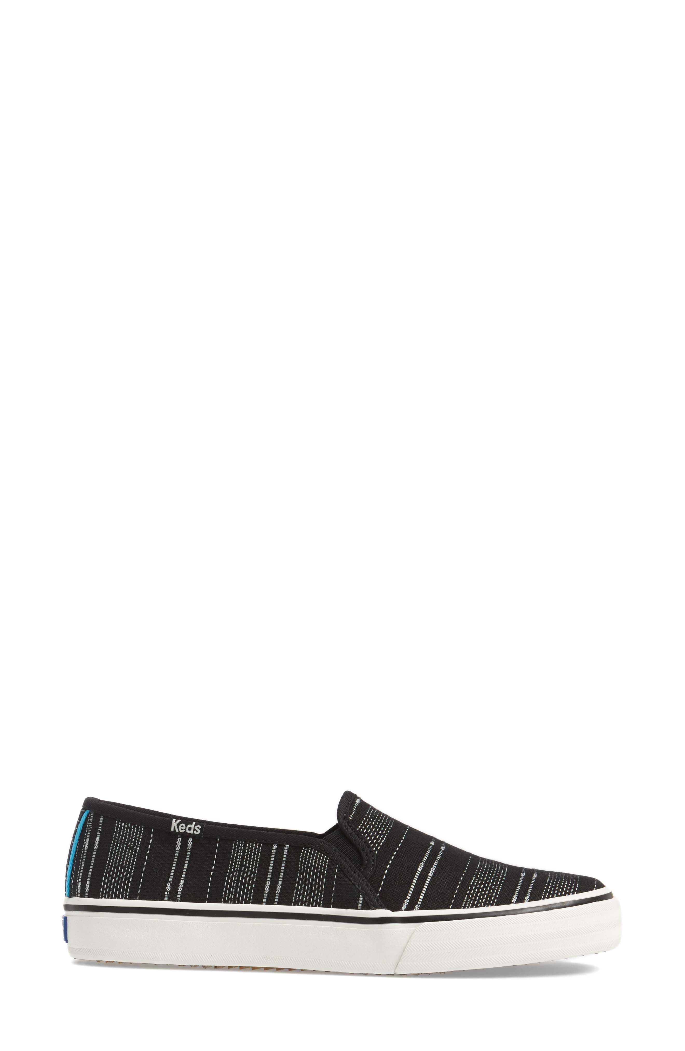 Double Decker Baja Stripe Slip-On Sneaker, Alternate, color, BLACK