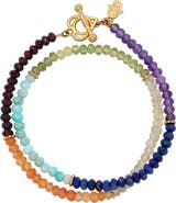 Karma and Luck Chakra Bloom Gemstone Heart Wrap Bracelet