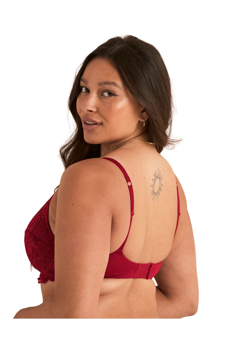 Adore Me London Unlined Full Coverage Bra, Alternate, color, Dark Red