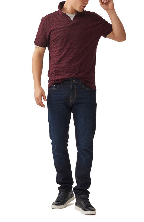 Rodd & Gunn Amberly Textured Cotton Johnny Collar Polo In Bordeaux