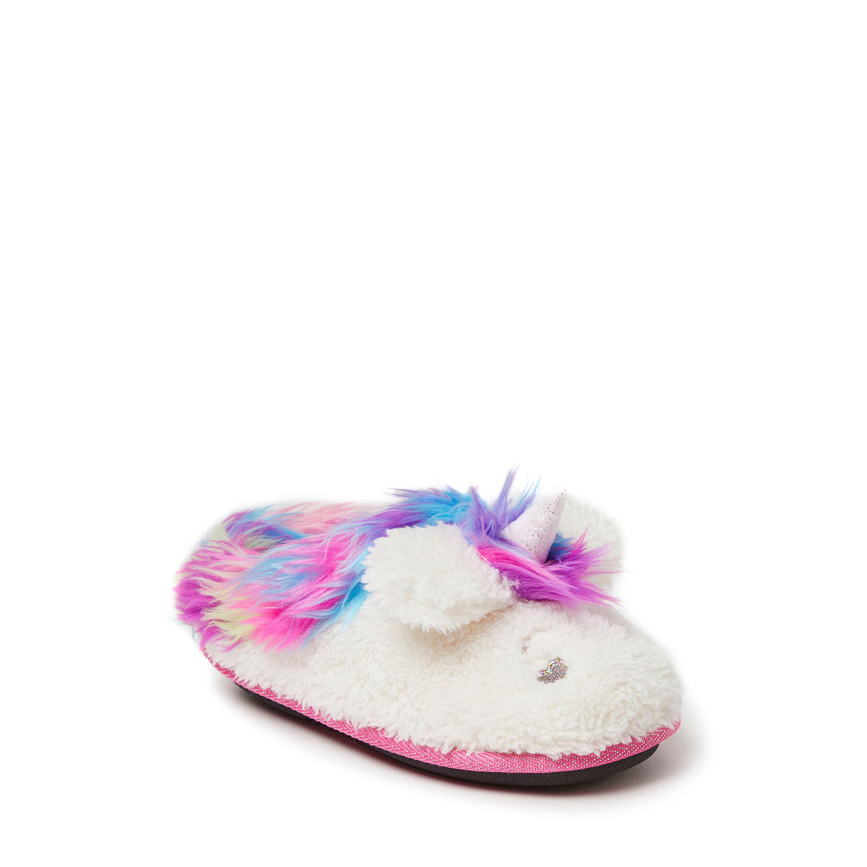 DEARFOAMS Kids' Peyton Novelty Unicorn Fuzzy Slipper, Main, color, Paradise Pink