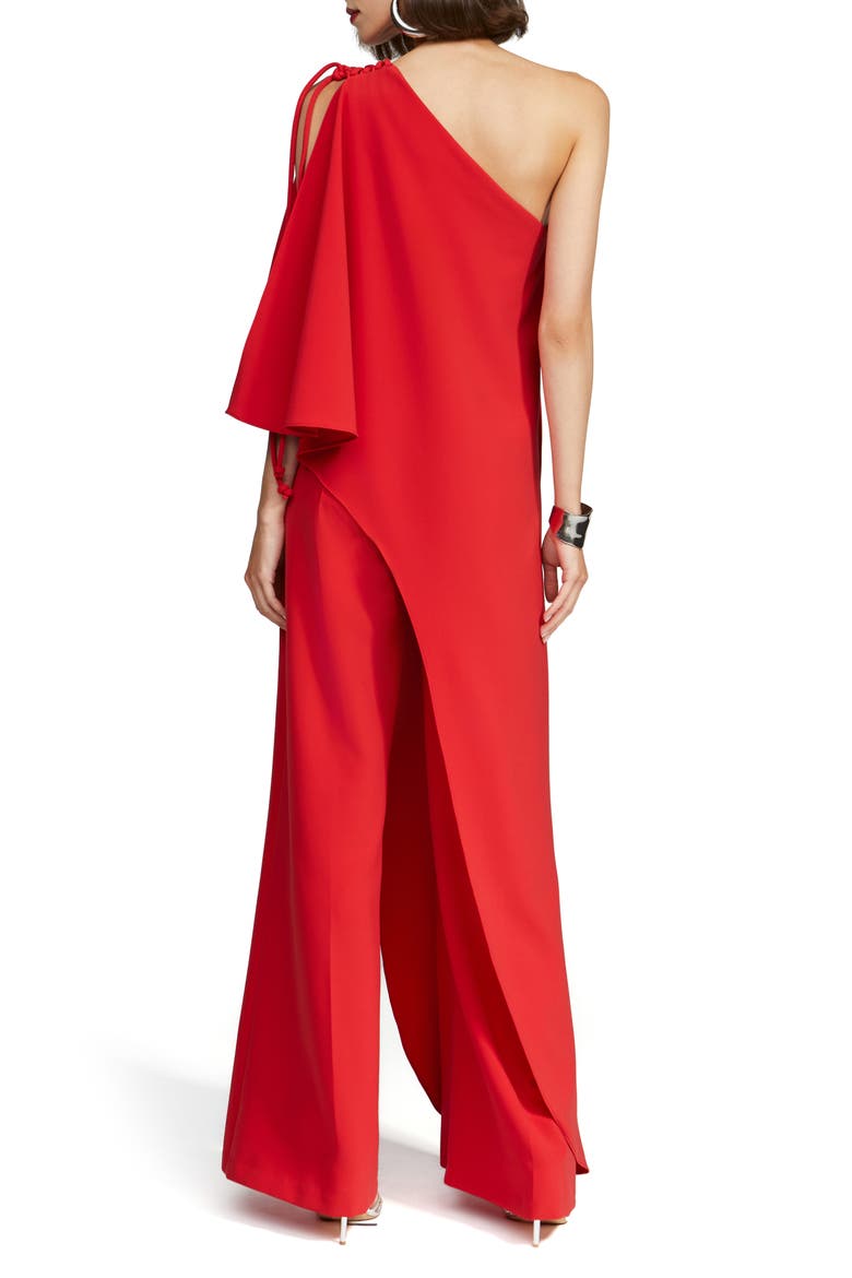 Ignacia One-Shoulder Wide Leg Crepe Jumpsuit, Alternate, color, FLAME