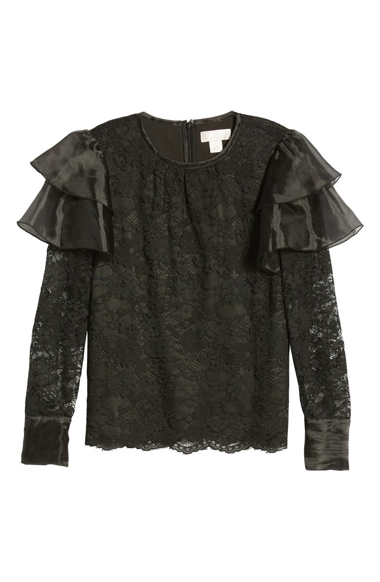 Rachel Parcell Flutter Lace Top, Alternate, color, 
