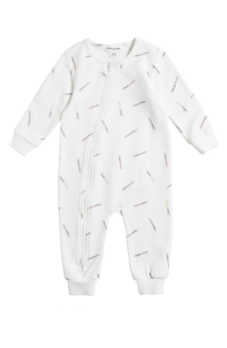 MILES BABY Long Sleeve Zip Romper, Main, color, 