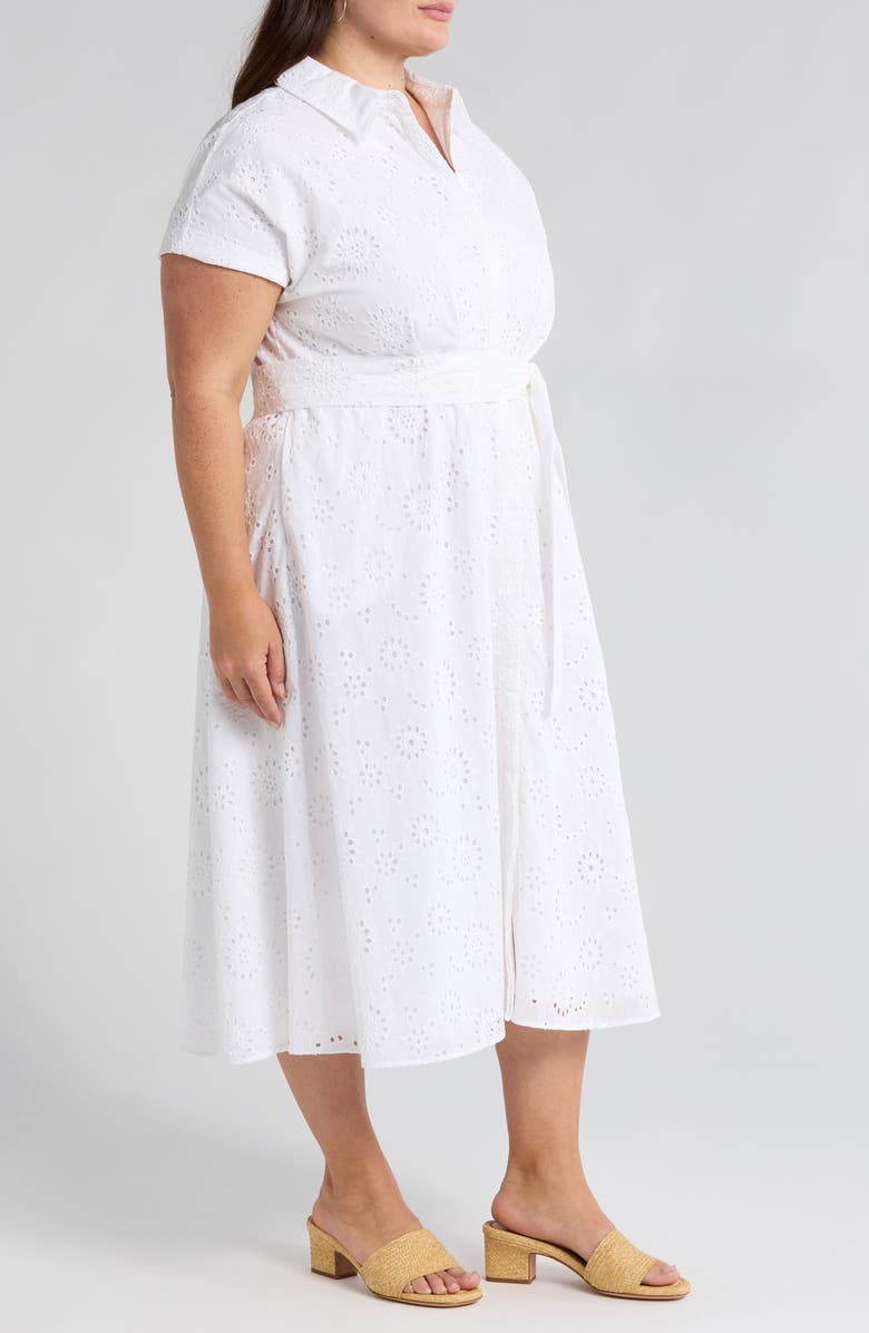Caslon<sup>®</sup> Tie Waist Eyelet Shirtdress, Alternate, color, 