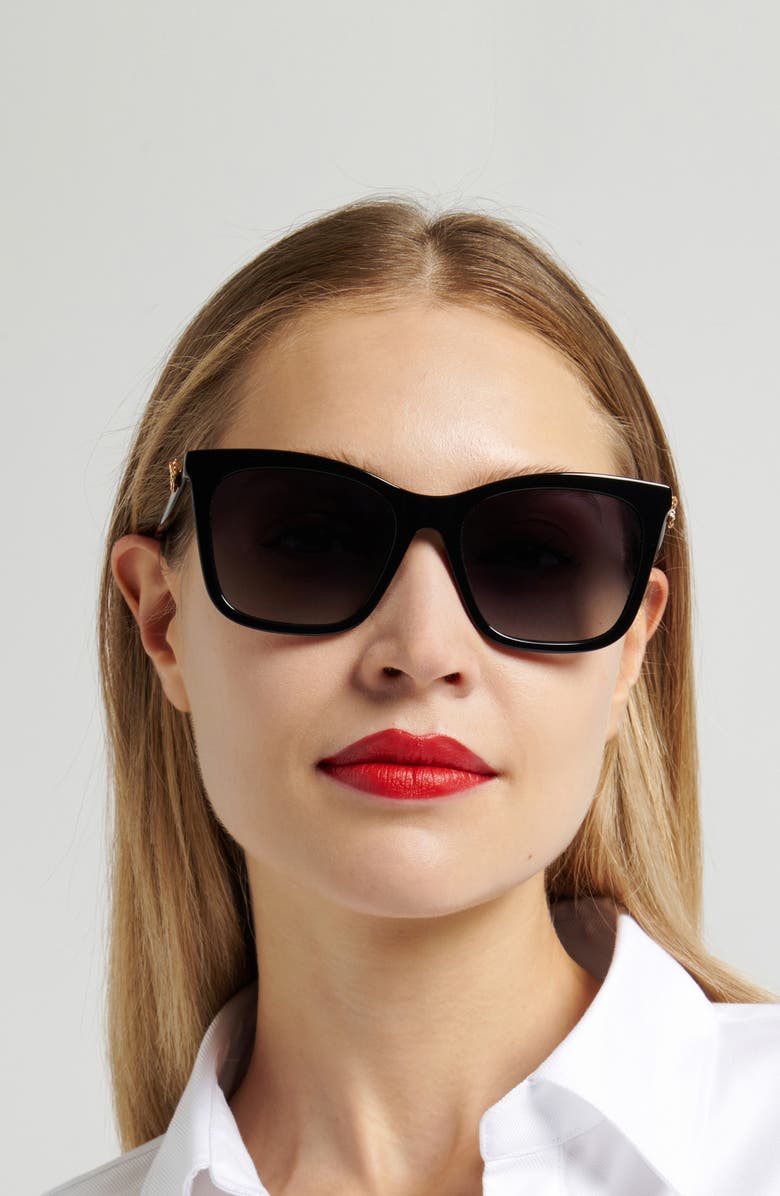 Carolina Herrera Her 55mm Gradient Rectangular Sunglasses, Alternate, color, 