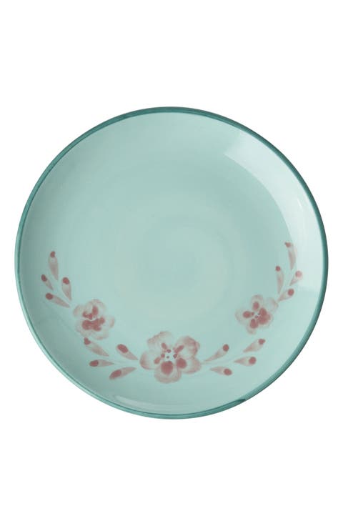 Set of 4 Hand-Painted Ceramic Cake Plates