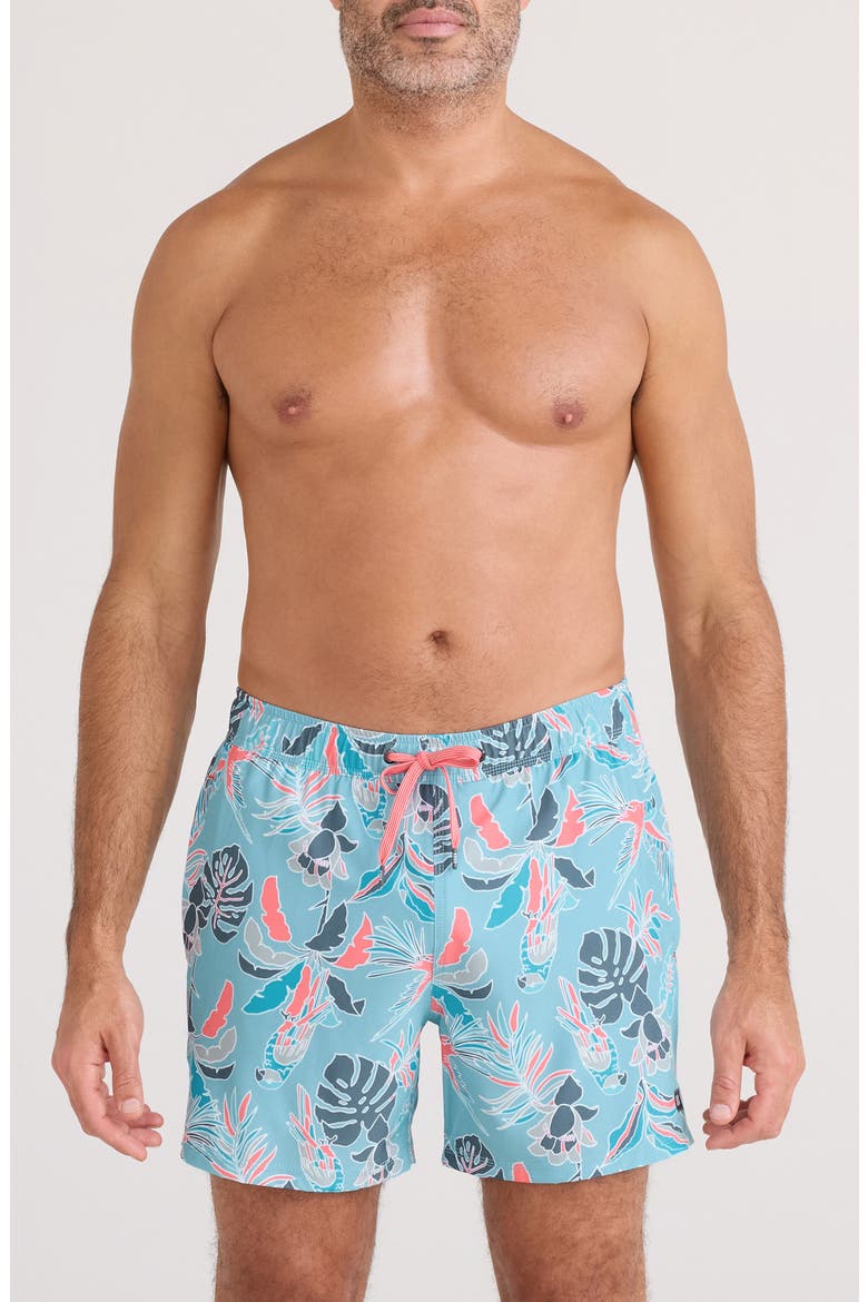 Oh Buoy 2N1 5-Inch Volley Swim Trunks, Main, color, ISLAND TRPCS-BLU TDE