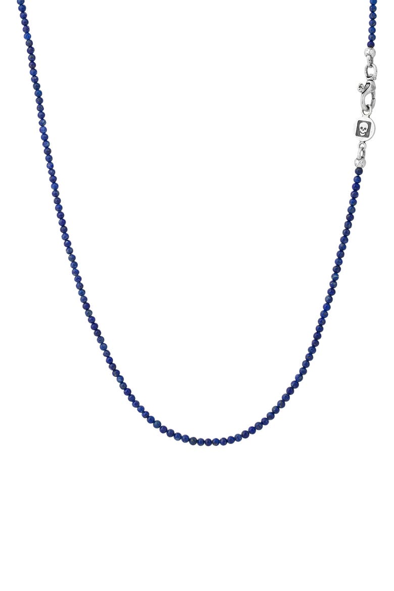 Artisan Lapis Lazuli Beaded Necklace, Main, color, BLUE/SILVER