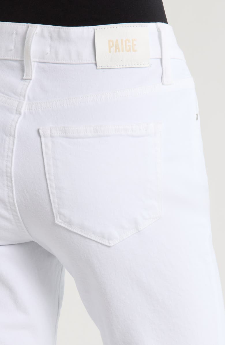 PAIGE Marlow High Waist Raw Hem Ankle Skimmer Flare Jeans, Alternate, color, Crisp White