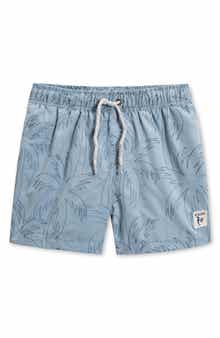 THE ENDLESS SUMMER Kids' Palm Embroidered Volley Swim Trunks