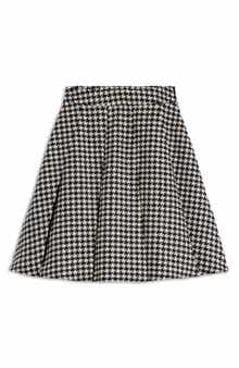 Boden Houndstooth Check Wool Skirt