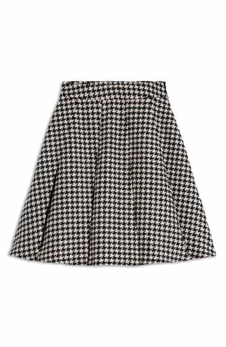 Boden Houndstooth Check Wool Skirt
