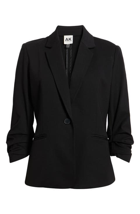 One Button Jacket with Scrunch Sleeves