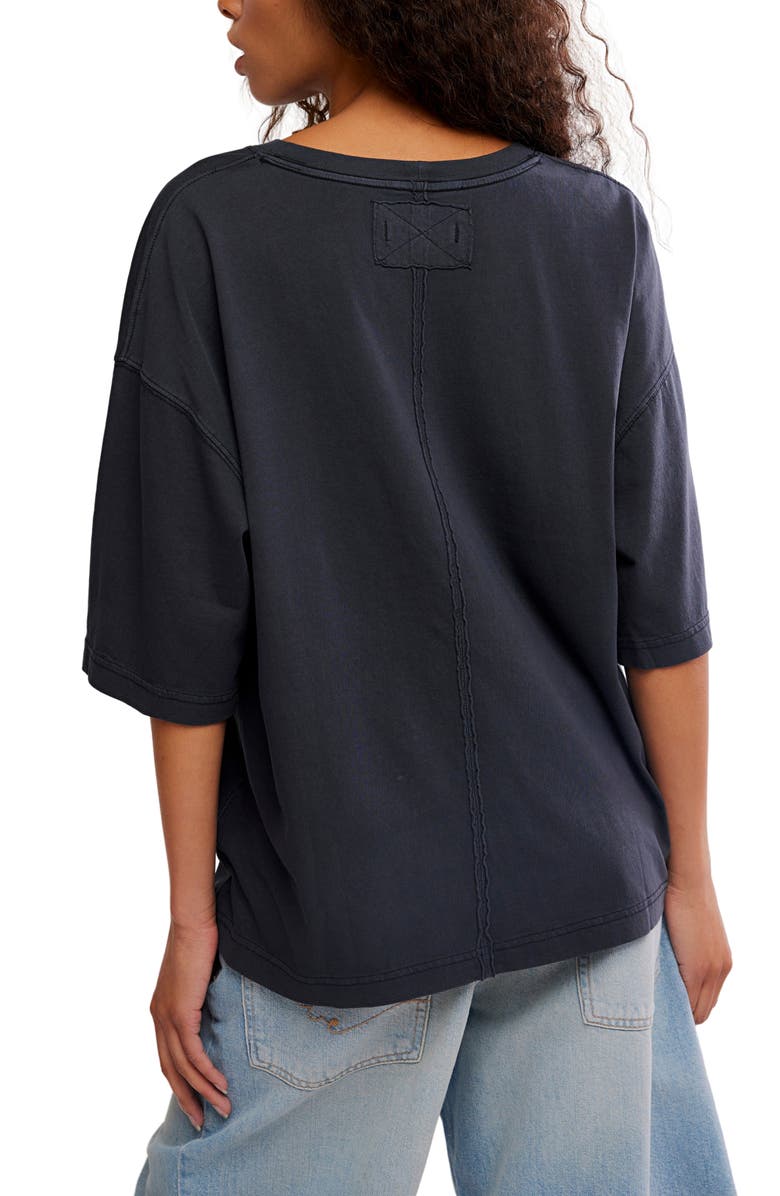 Free People WTF Perfect Oversize Cotton T-Shirt, Alternate, color, Black