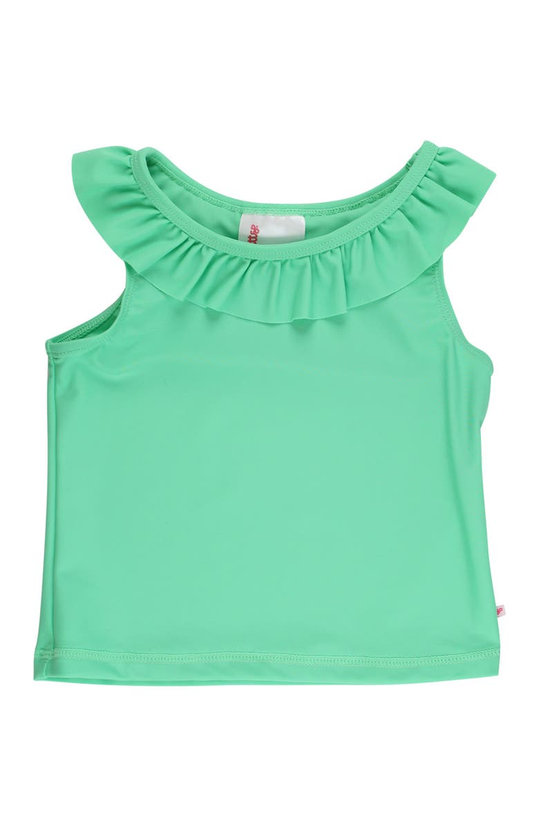 RuffleButts Girls Active Ruffle Tank Top, Main, color, Spring Green