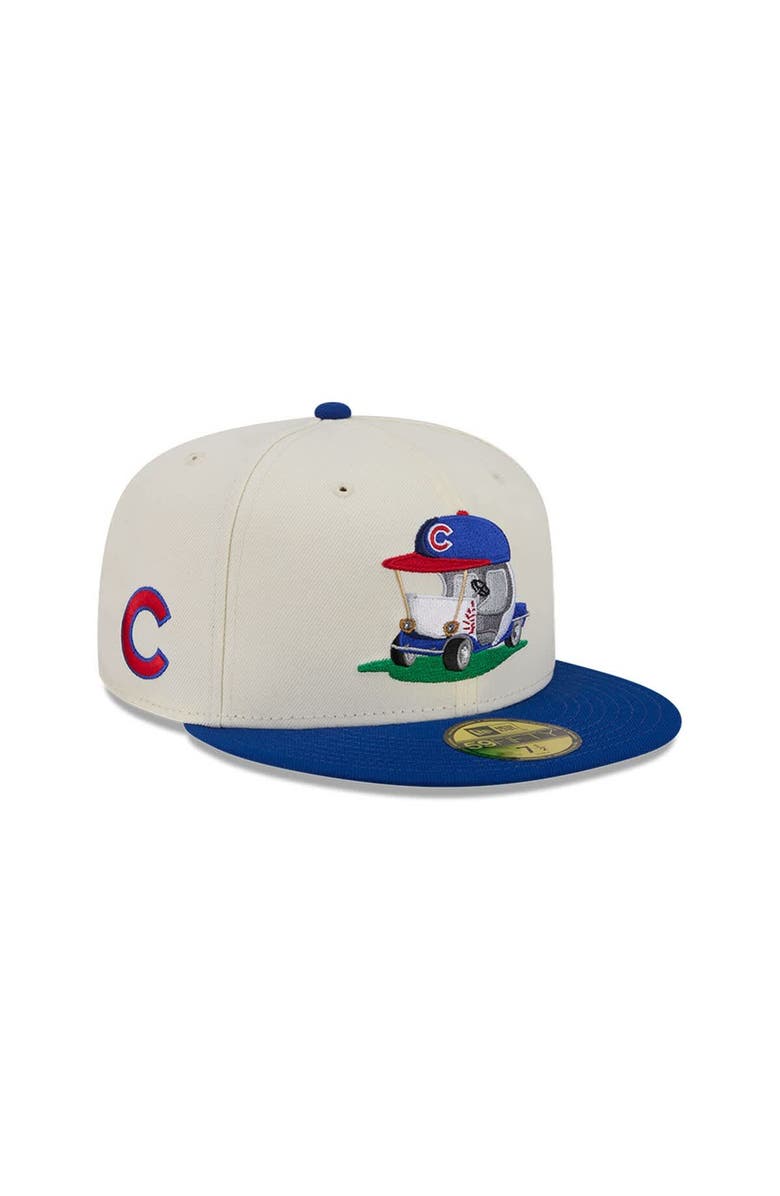 New Era Men's New Era Cream/Royal Chicago Cubs Bullpen Cart 59FIFTY Fitted Hat, Main, color, Cream
