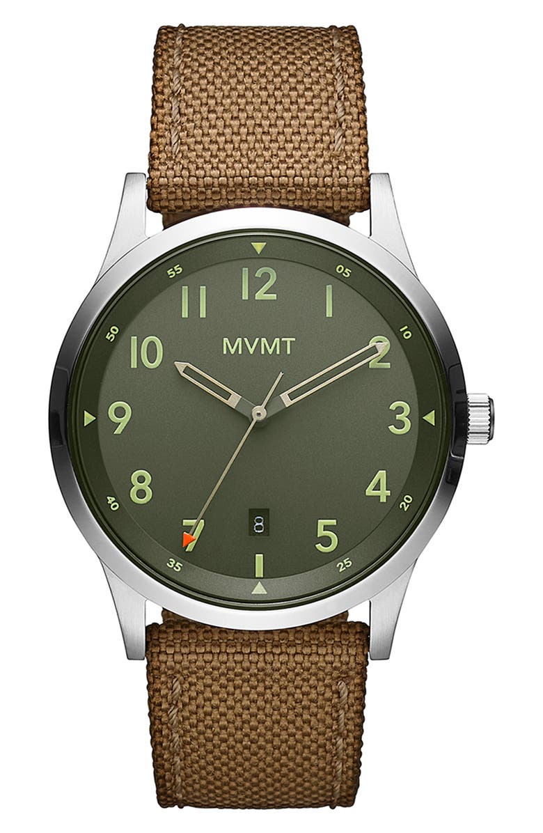 MVMT WATCHES Field Canvas Strap Watch, 41mm, Main, color,