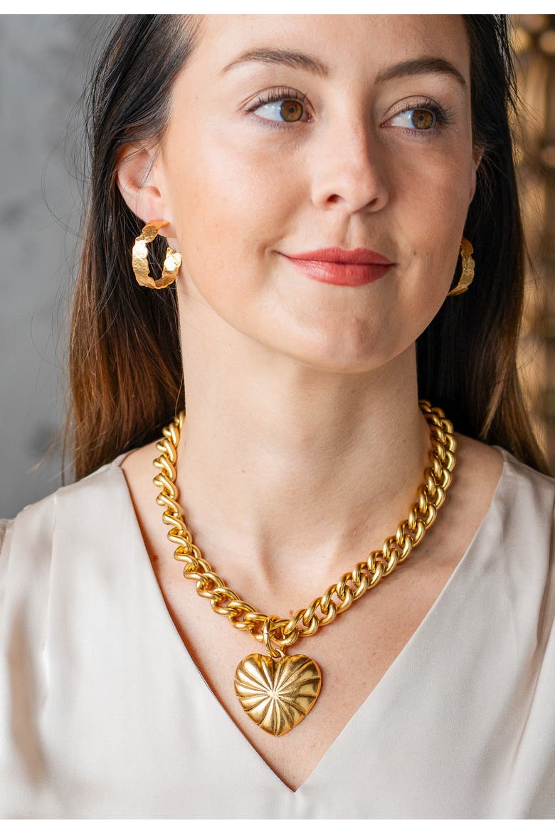 Grateful Heart Necklace, Alternate, color, Gold