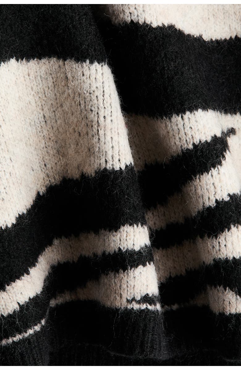 H&M Jacquard-knit Jumper, Alternate, color, Black/Zebra Print