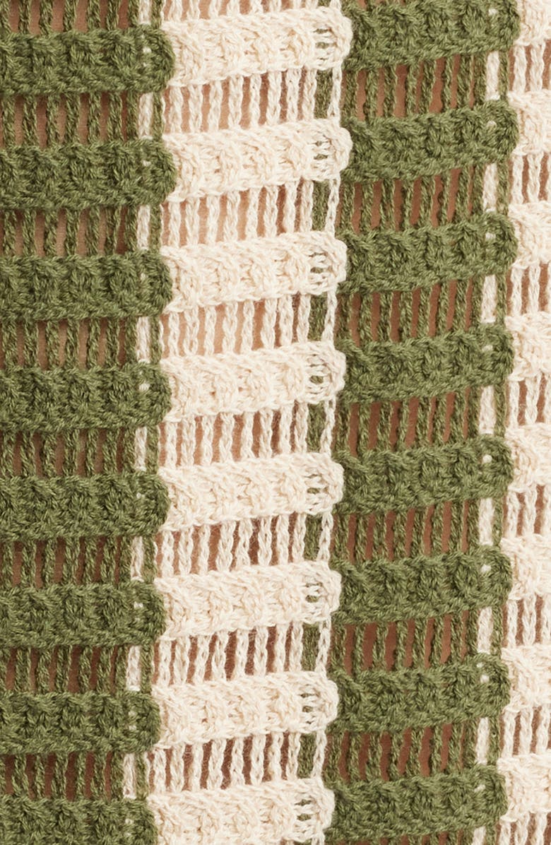 Percival Barletta Crochet Short Sleeve Button-Up Shirt, Alternate, color, Olive