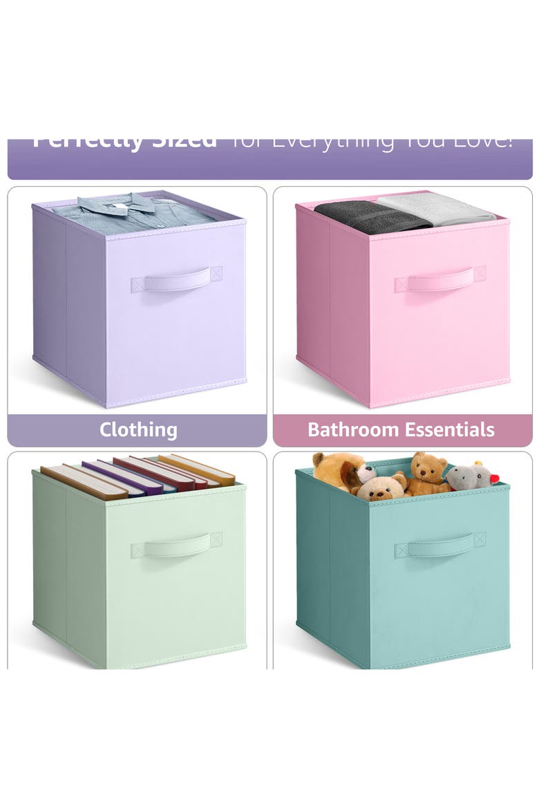 4-Pack Collapsible Storage Cubes, Alternate, color, MULTICOLORED PASTEL