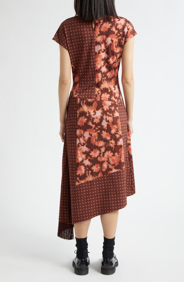 3.1 Phillip Lim Desert Flower Mixed Print Asymmetric Hem Cotton Dress, Alternate, color, Rust Multi