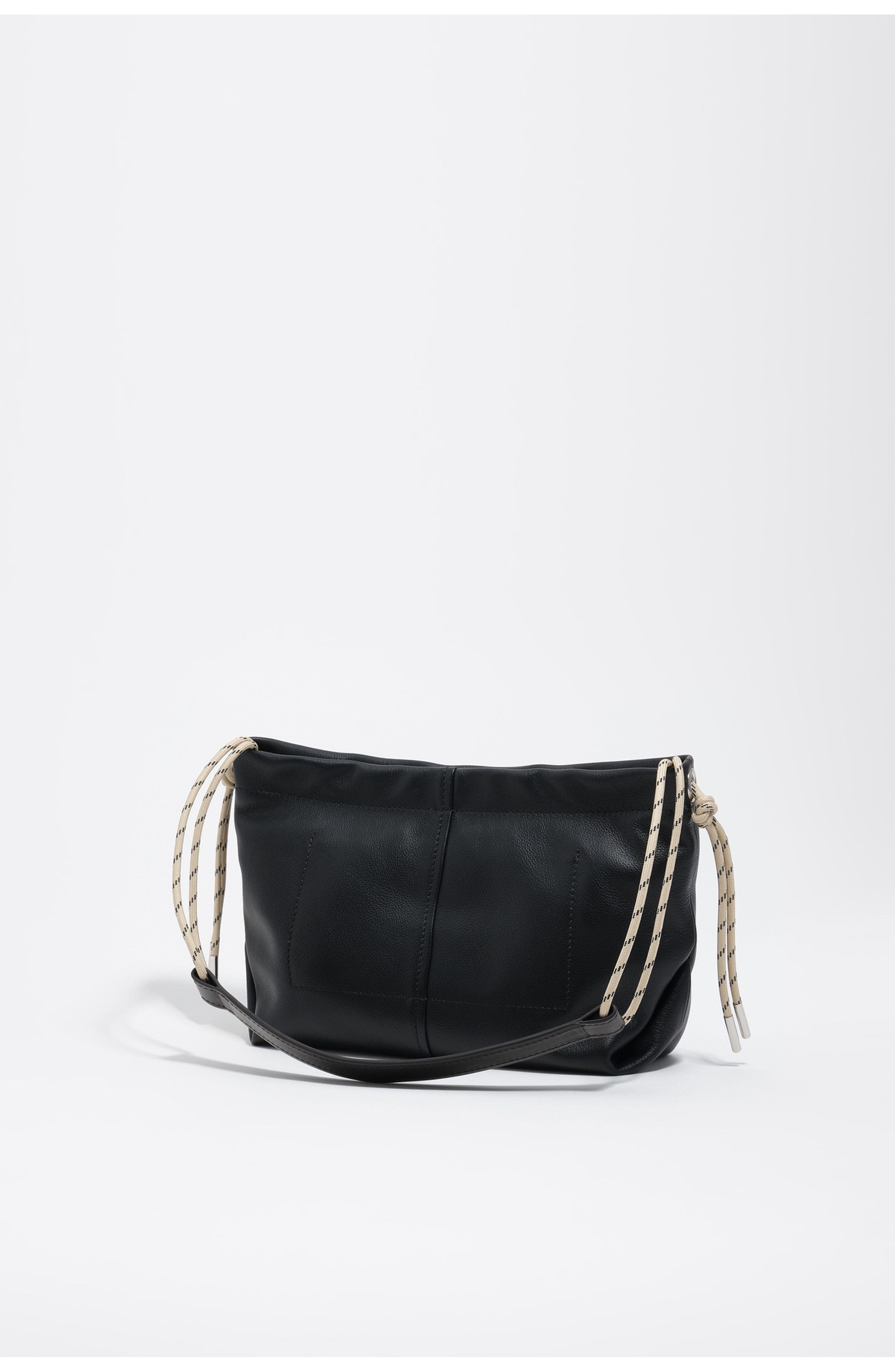 Bimba y Lola Medium Leather Shoulder Bag, Alternate, color, Black