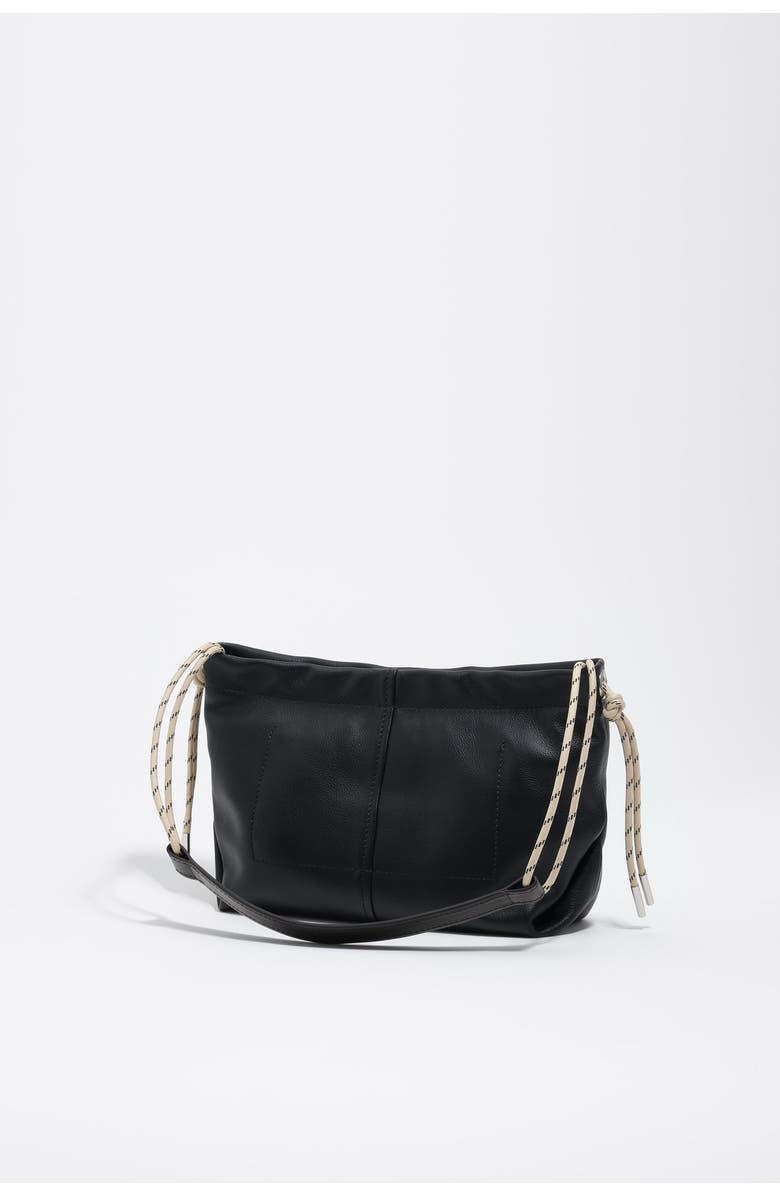 Bimba y Lola Medium Leather Shoulder Bag, Alternate, color, Black