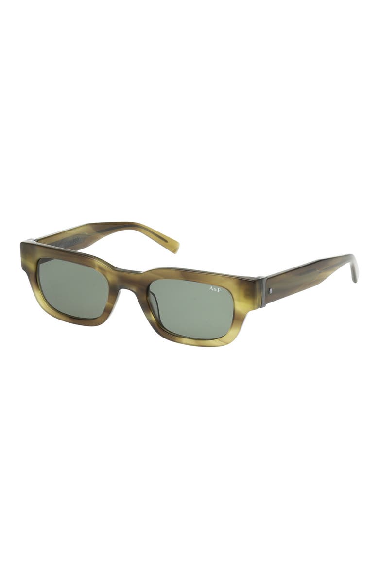 51mm Square Sunglasses, Alternate, color, GREEN HORN / GREEN