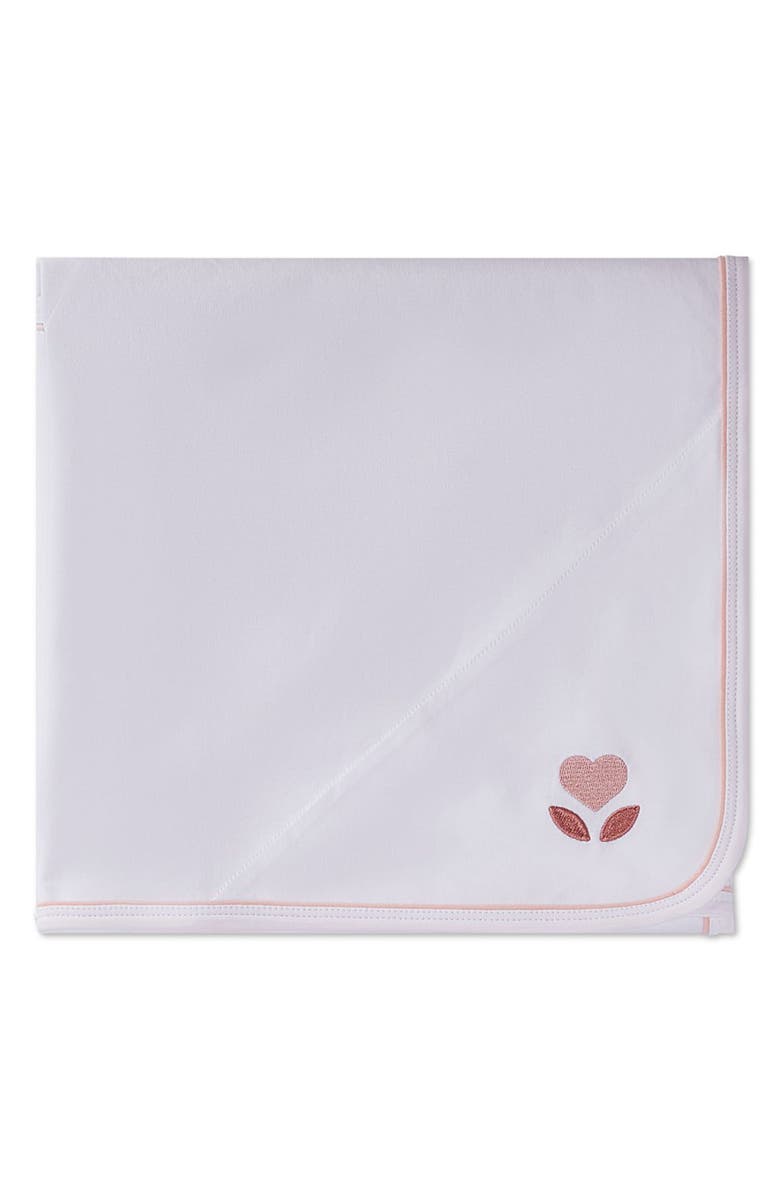 MiniMoi 3 Piece Baby Girls Cotton Footie Set with Peter Pan Collar and Embroidered Hearts, Alternate, color, Winter White