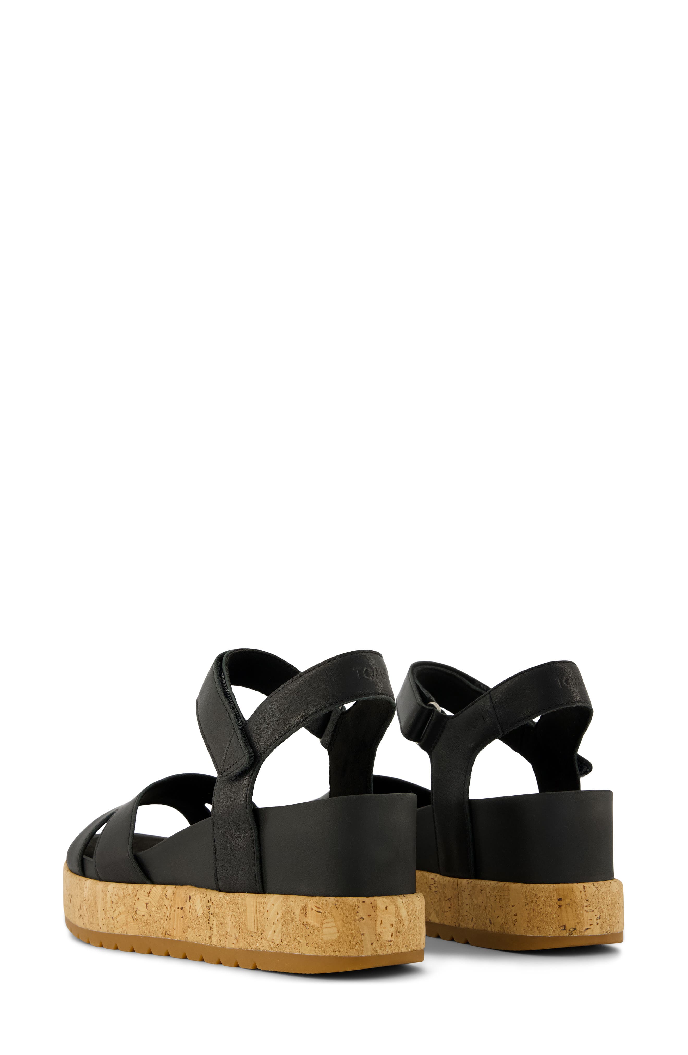 Alana Wedge Sandal, Alternate, color, BLACK/ CORK
