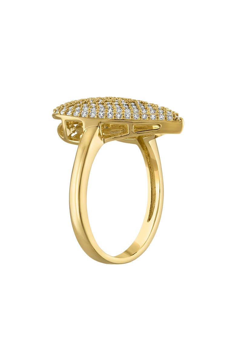 FZN Heart Pavé Cubic Zirconia Cocktail Ring, Alternate, color, Goldtone