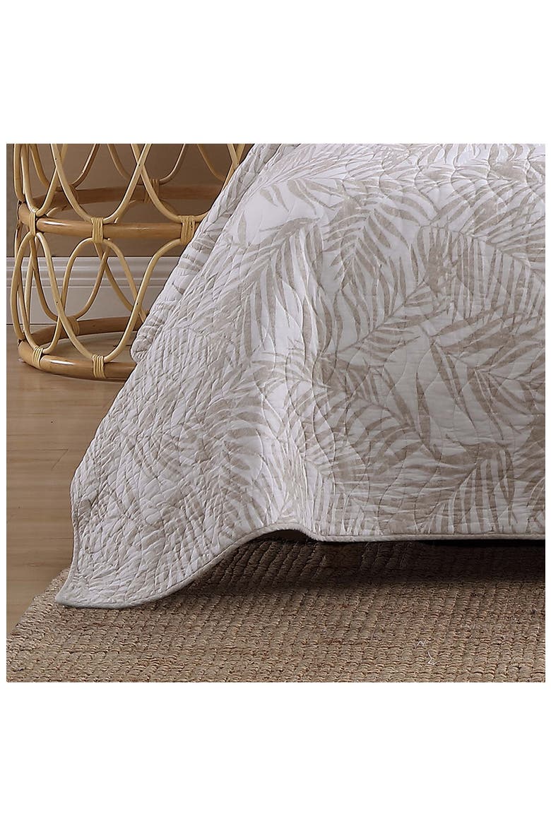 Palm Day Cotton Quilt & Sham Set, Alternate, color, SAND