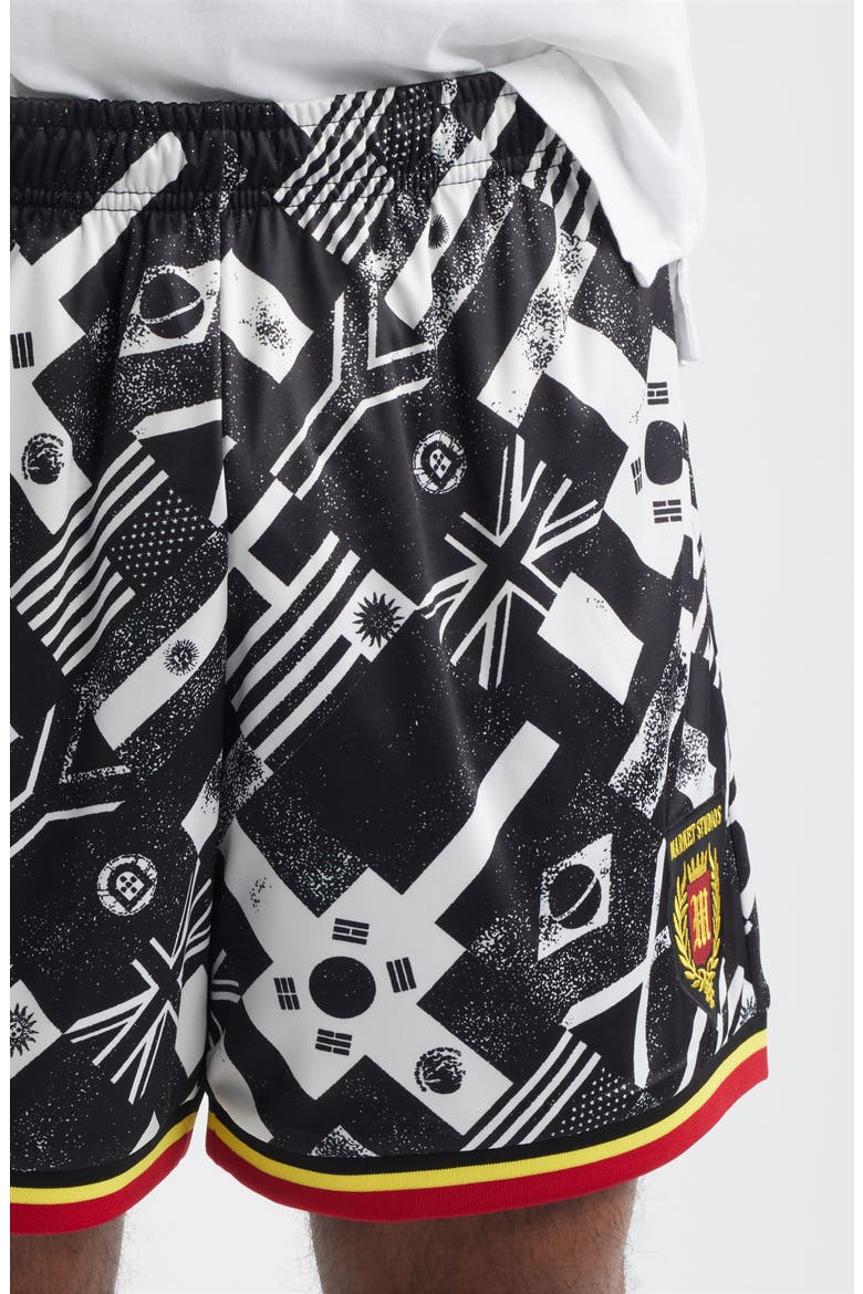 SMILEY® International Flag Soccer Shorts, Alternate, color, WHITE