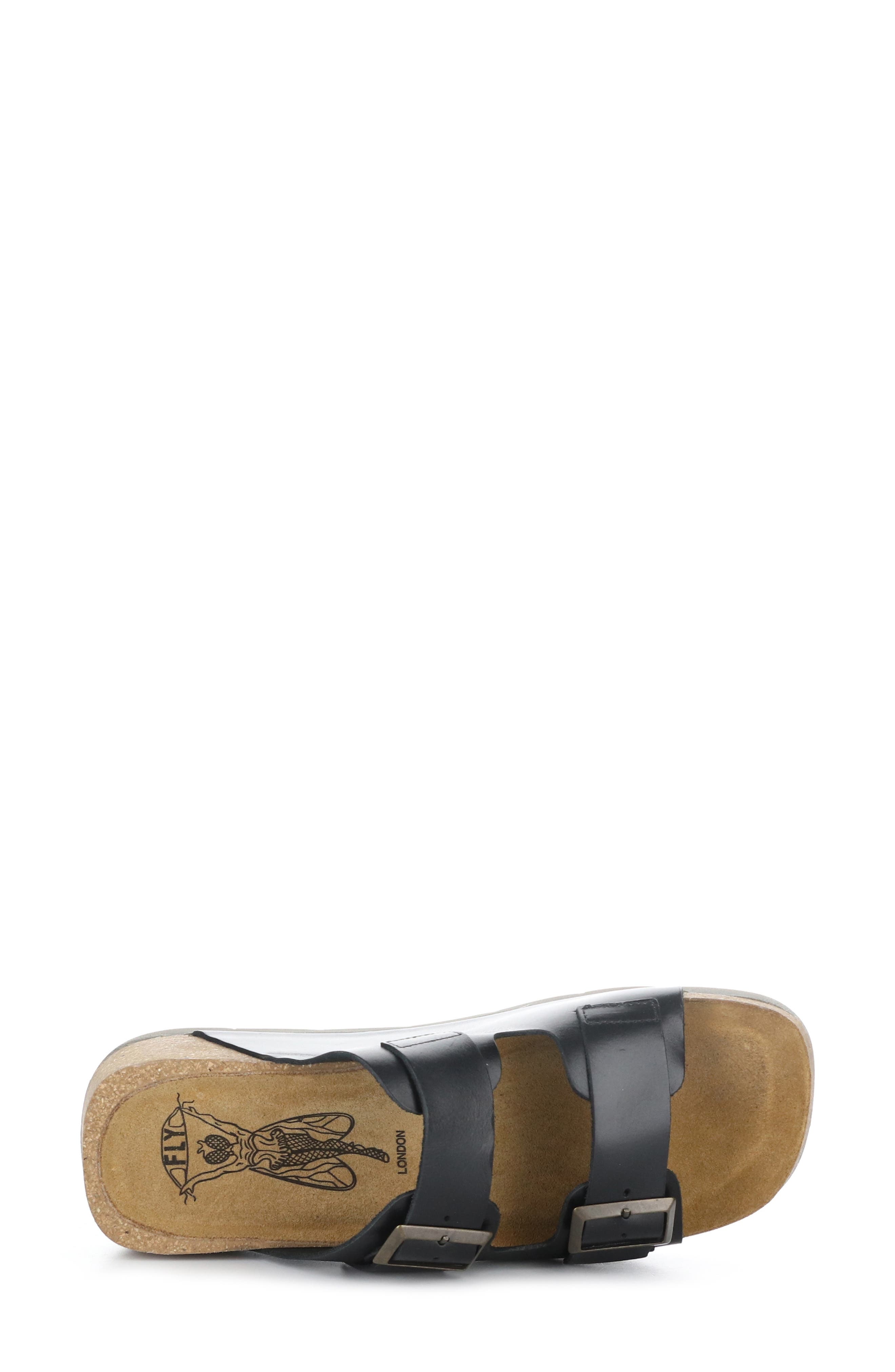 Fly London Caja Double Slide Sandal, Alternate, color, 000 Black Bridle
