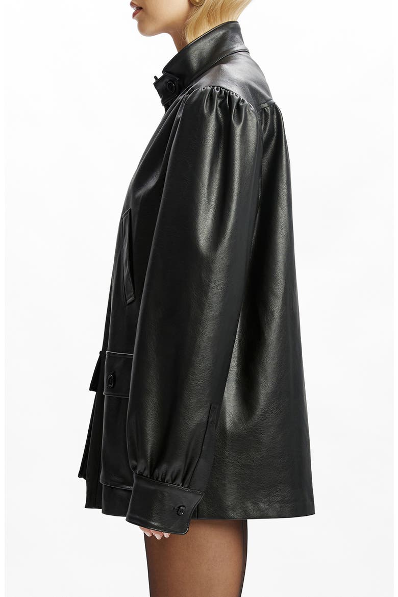 Clements Boxy Faux Leather Jacket, Alternate, color, BLACK