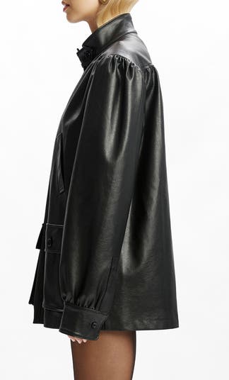 Clements Boxy Faux Leather Jacket