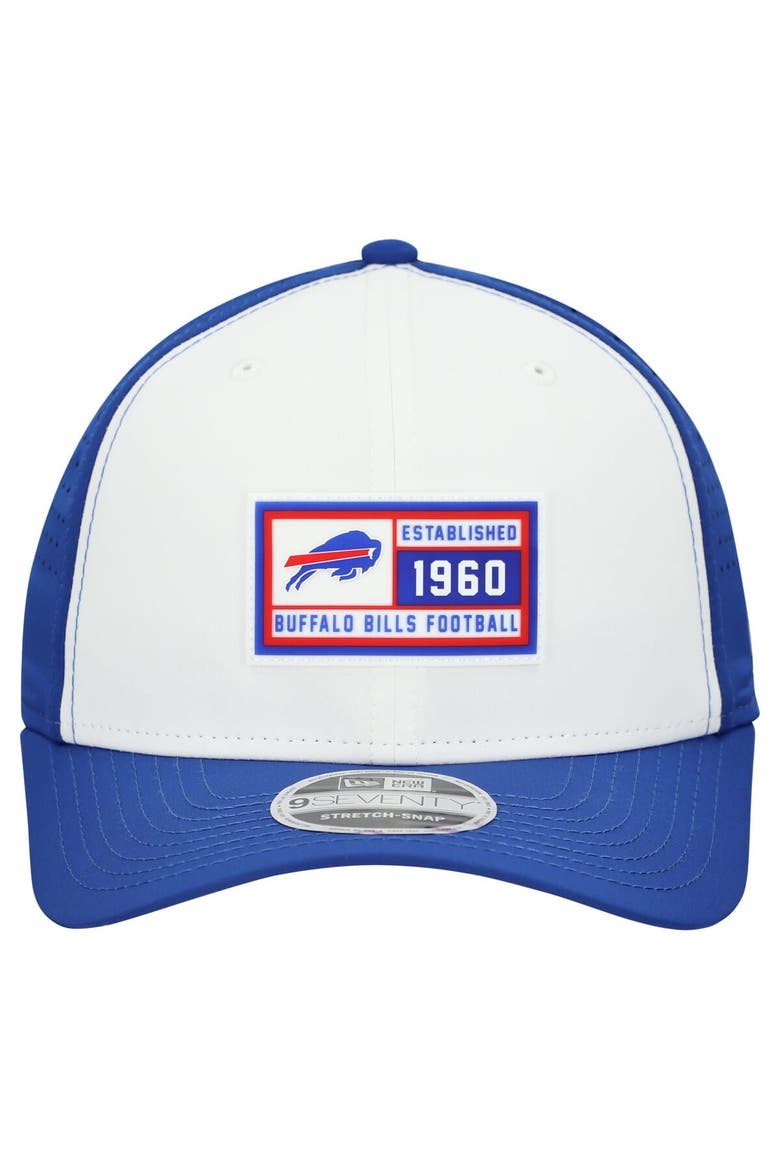 Men's New Era  White/Royal Buffalo Bills Established Patch 9SEVENTY Adjustable Hat, Alternate, color, White