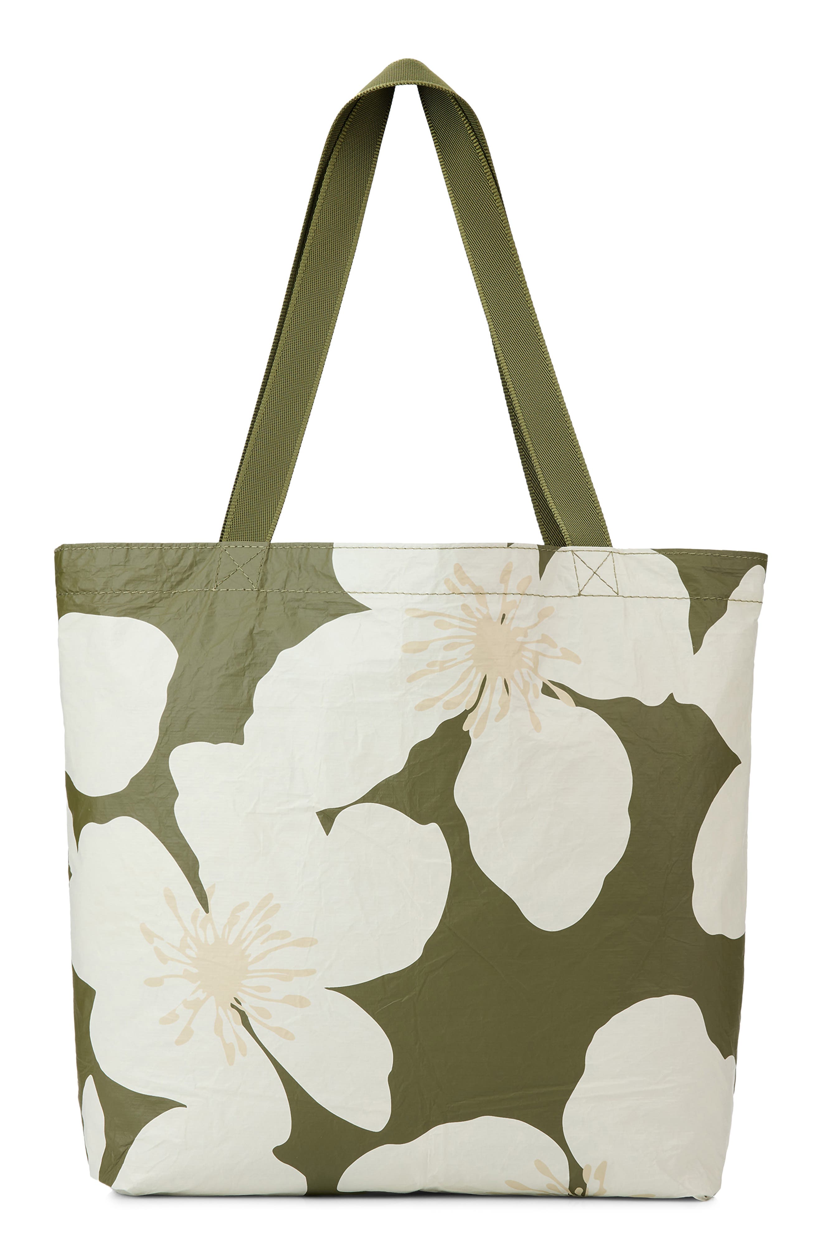 Aloha Collection Market Stripe Reversible Water Resistant Tyvek<sup>®</sup> Tote, Alternate, color, Olive/ Sandstone