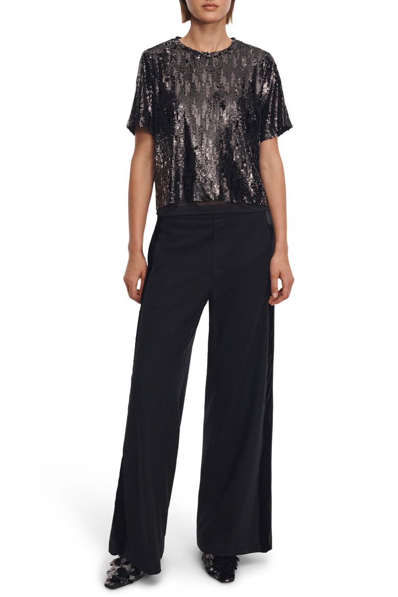 Cher Sequin Top, Alternate, color, BLACK
